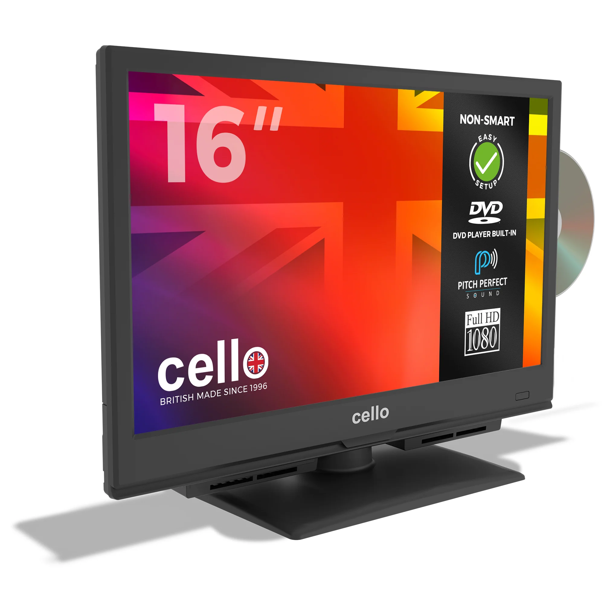 16” Full HD LED TV with built-in DVD Player & Perfect Pitch Sound - Image 3