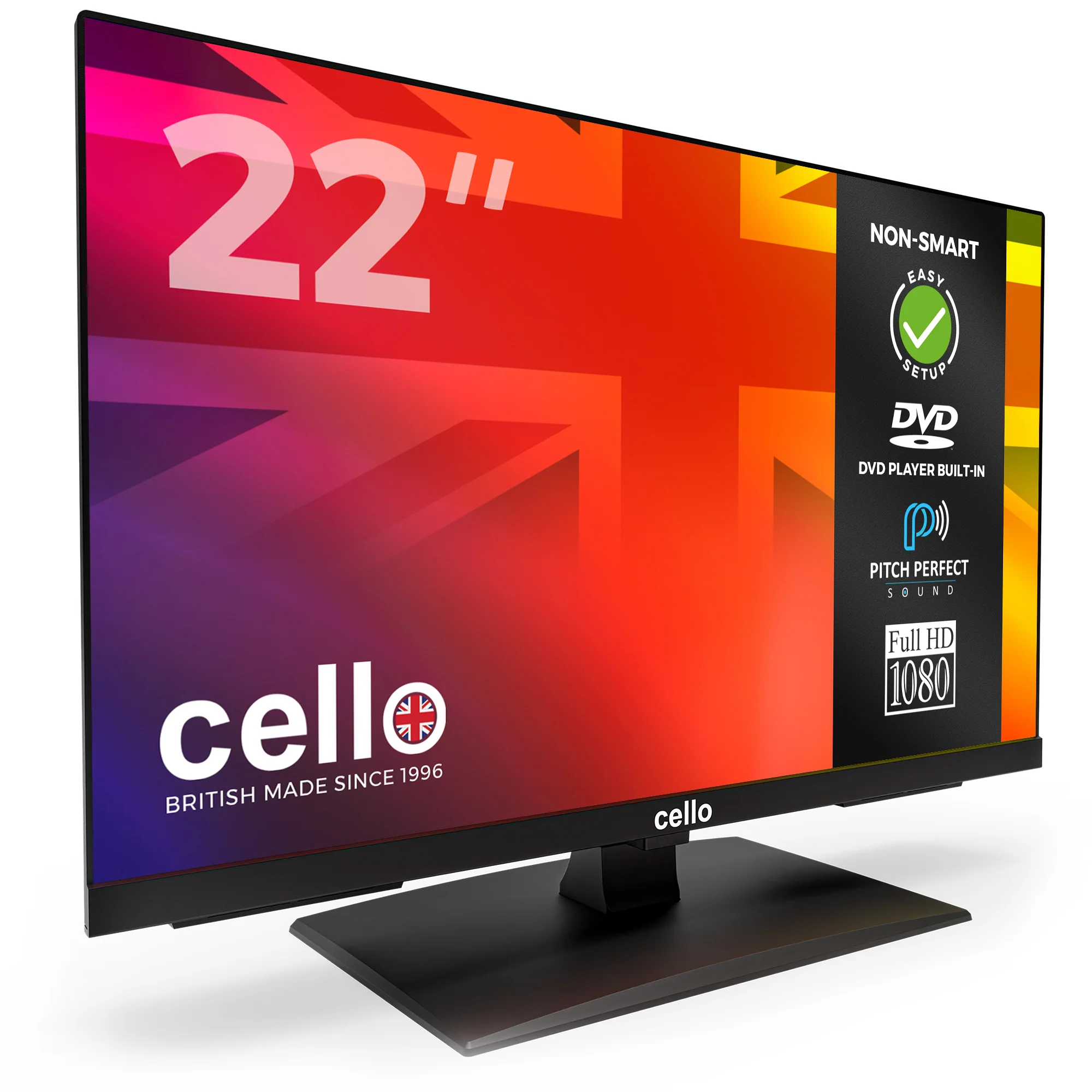 22” Full HD TV with built-in DVD Player & Perfect Pitch Sound - Image 3