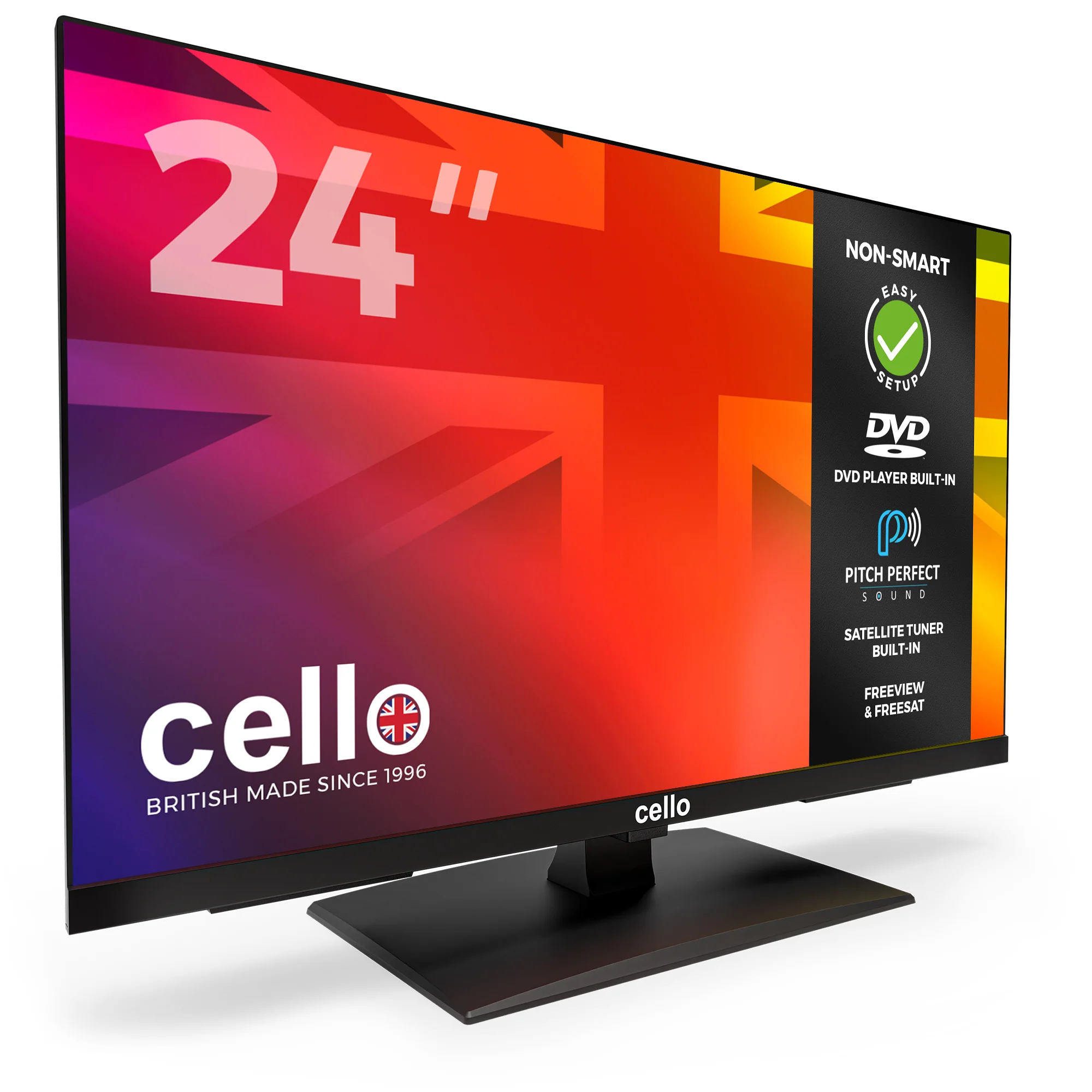 24” HD Ready TV with built-in DVD Player & Perfect Pitch Sound - Image 3