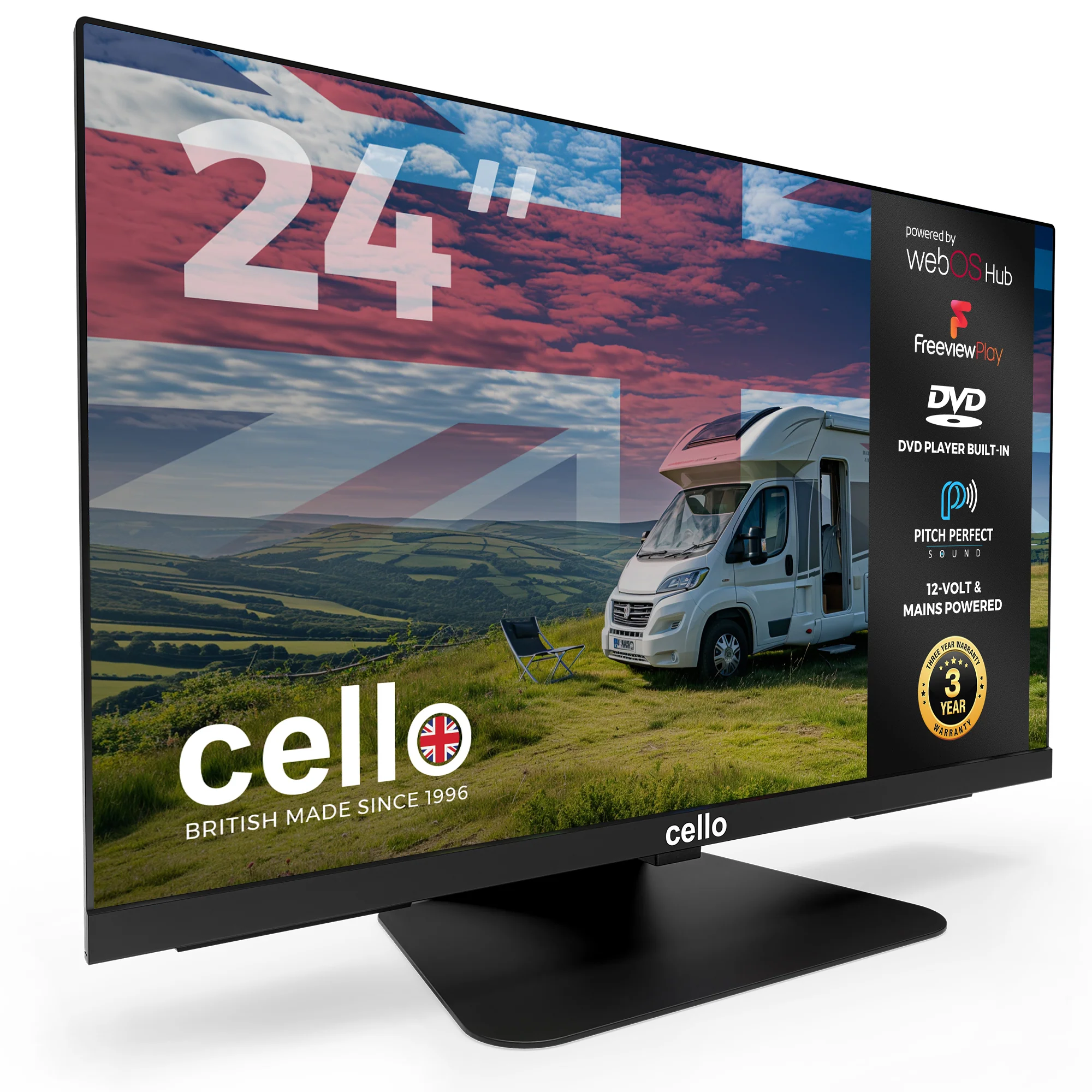 C2425WSF - TRAV 24″ Smart WebOS TV & DVD 12-Volt Traveller TV with Freeview Play - Image 3